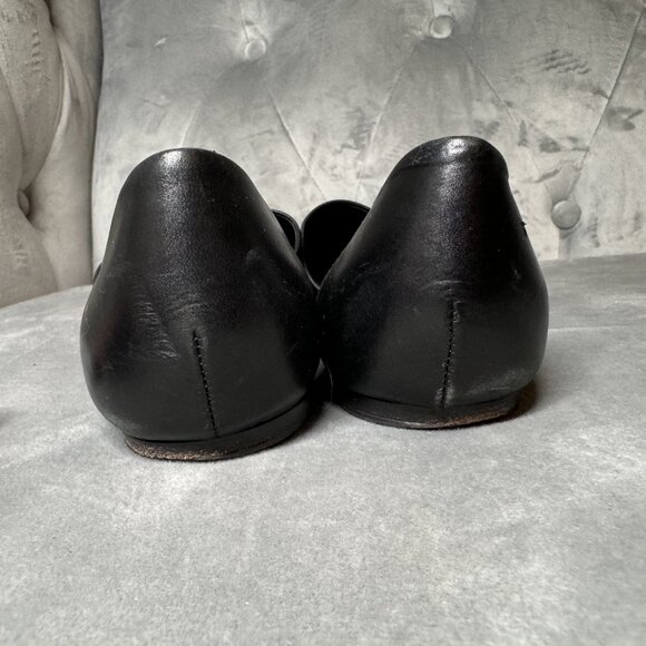 Vince Nina Pointed Toe D' Orsay Black Leather Flat Size 7 1/2 - Picture 6 of 12